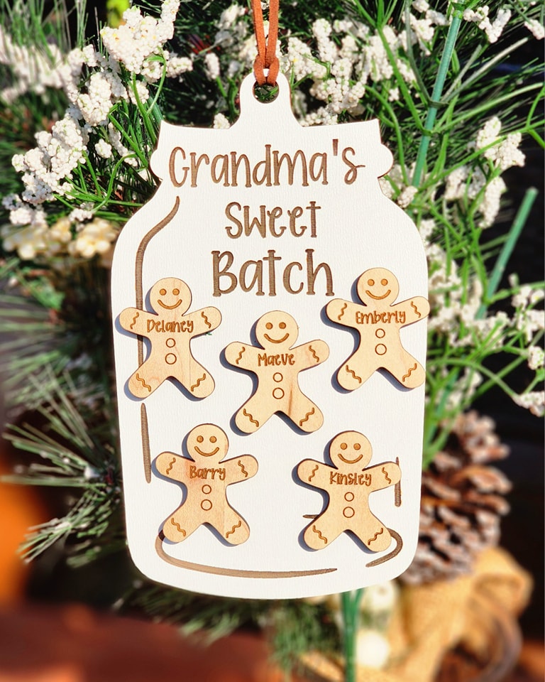 Custom Gingerbread Cookie Ornament For Grandparents | Custom Gingerbread Family Ornament |