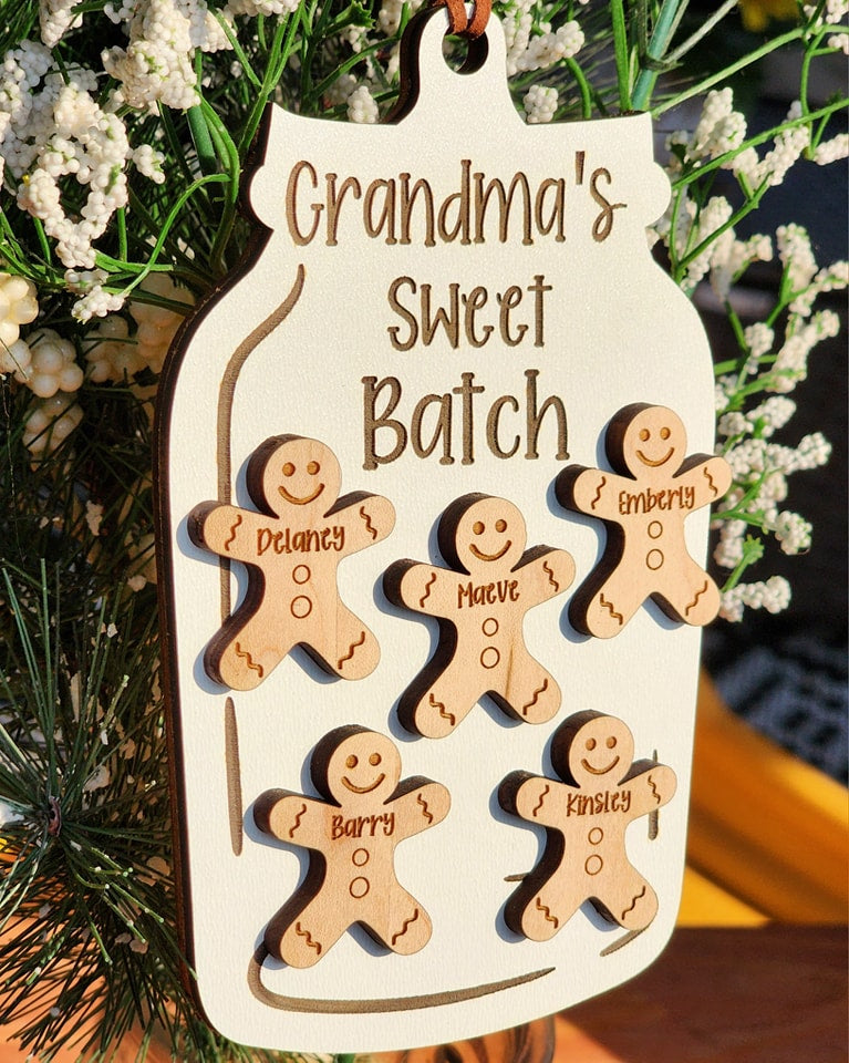 Custom Gingerbread Cookie Ornament For Grandparents | Custom Gingerbread Family Ornament |