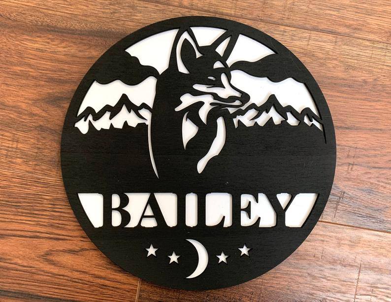 Animal Themed Custom Personalized Wooden Round Monograms