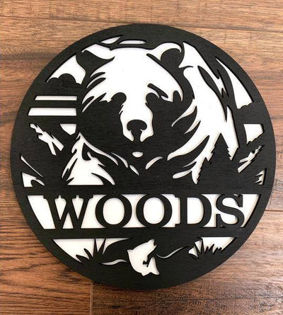 Animal Themed Custom Personalized Wooden Round Monograms