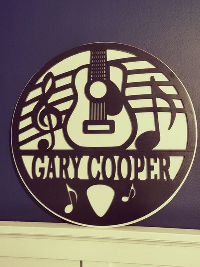 Music Themed Custom Personalized Wooden Round Monograms