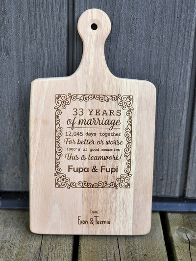 Anniversary Gift - Engraved Charcuterie Board