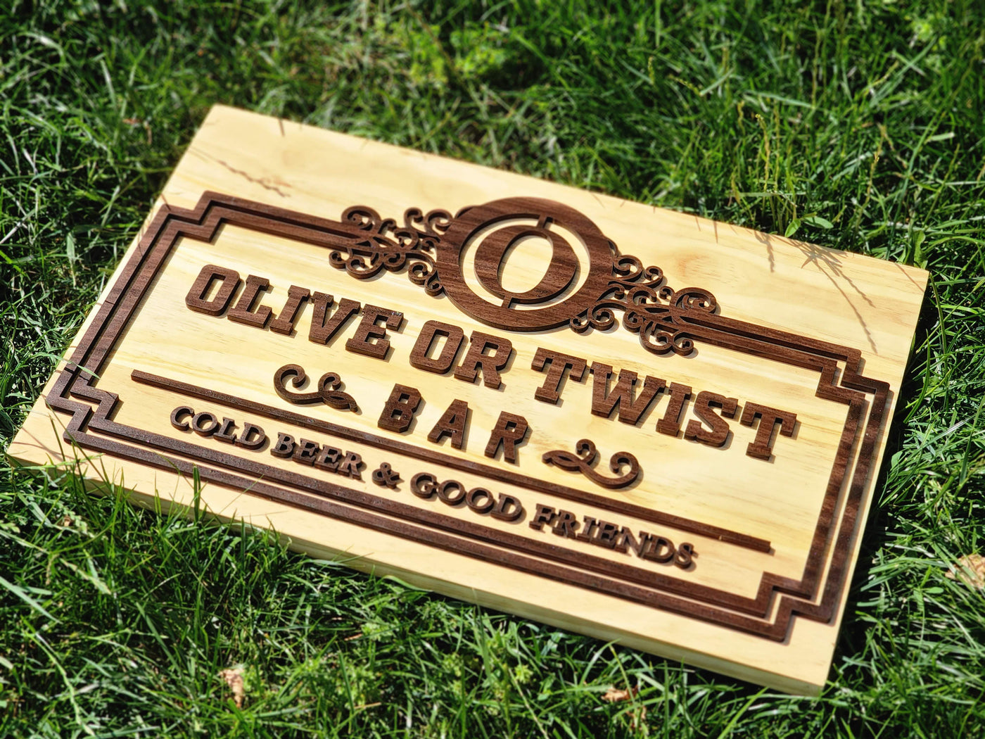 Drink Bar or Cigar Bar Custom Wooden Sign