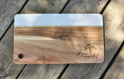 Bon Appetit - Engraved Marble-Wood Board 8x14 inch