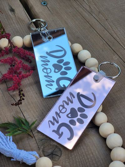 Dog Mom Mirror Acrylic Keychain