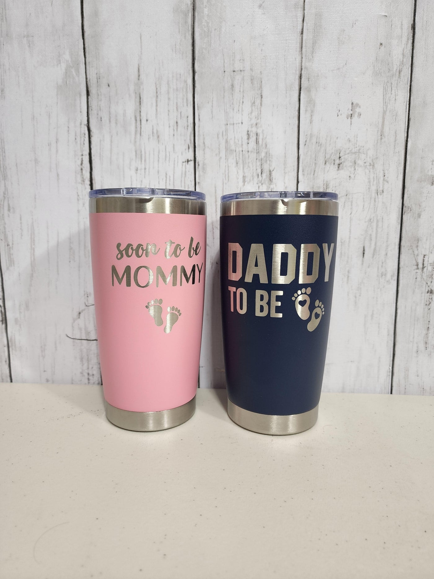 Soon To Be Daddy & Mommy Engraved Tumblers Set