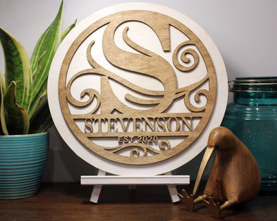 Initial Letter Personalized Round Monogram | Housewarming Gift |