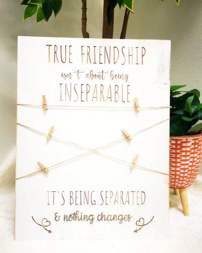 True Friendship Engraved Sign With Photo Clips