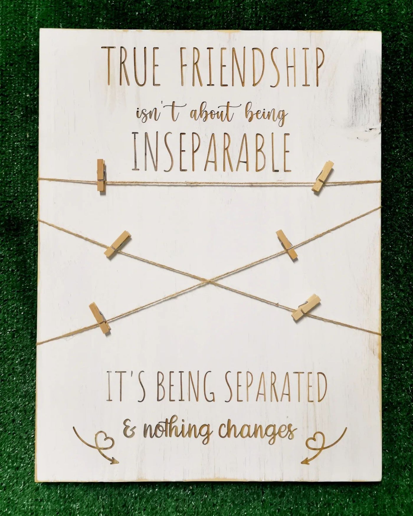 True Friendship Engraved Sign With Photo Clips