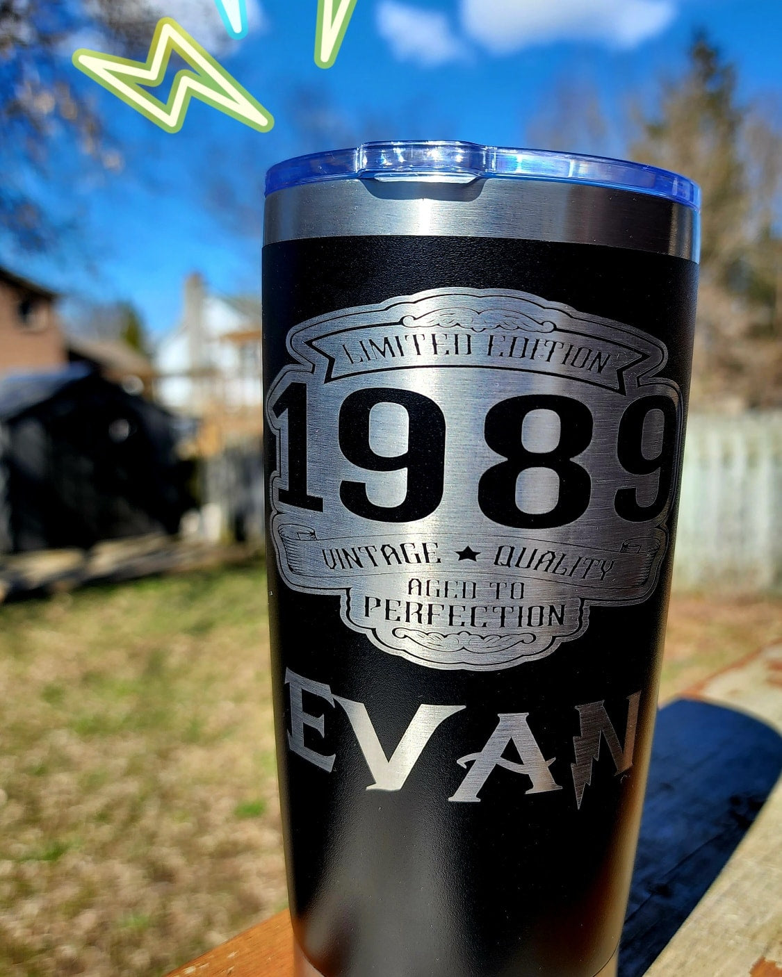 Custom 20oz Engraved Birth Year Insulated Tumbler