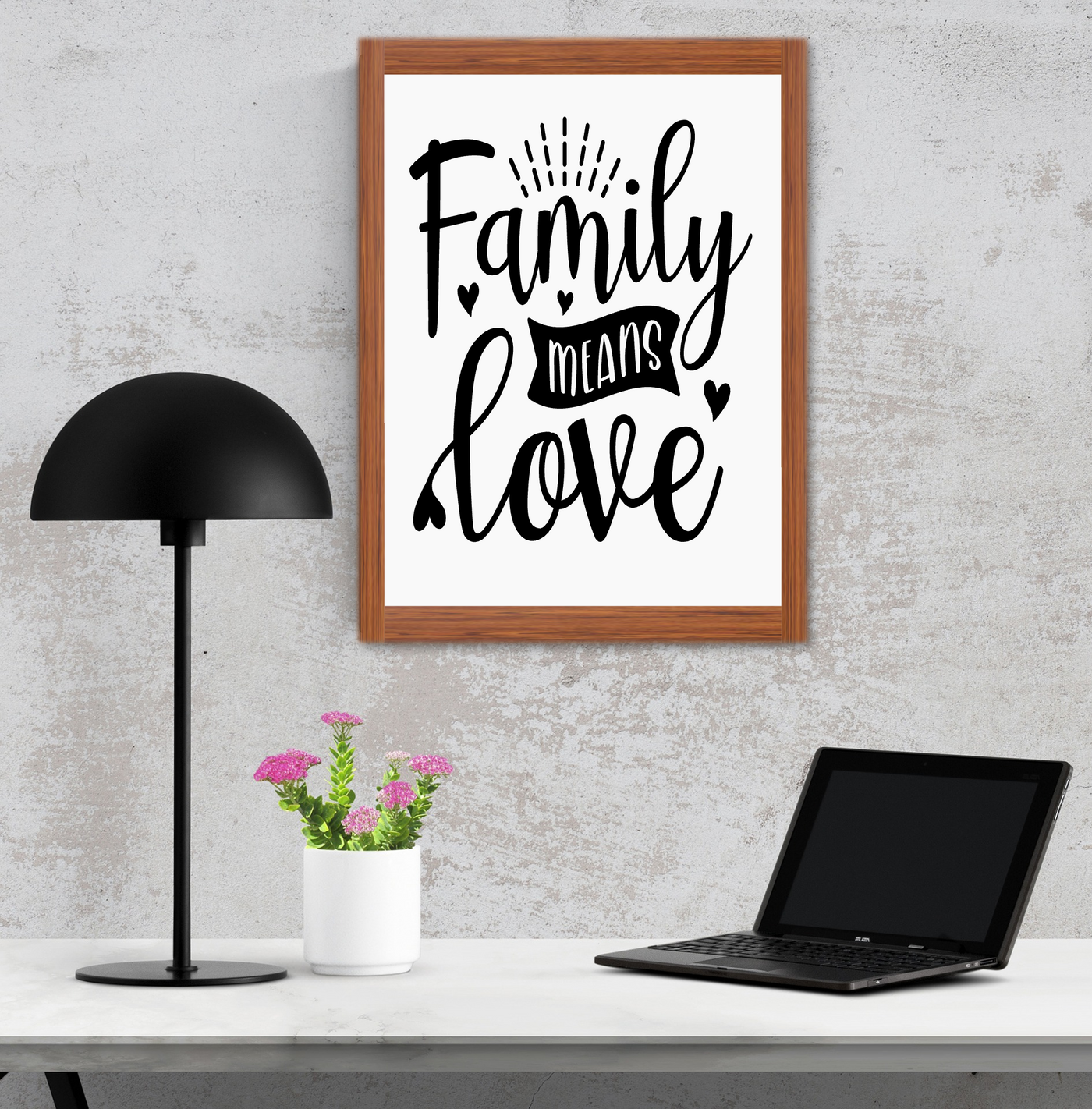 Family Means Love - Wooden Sign