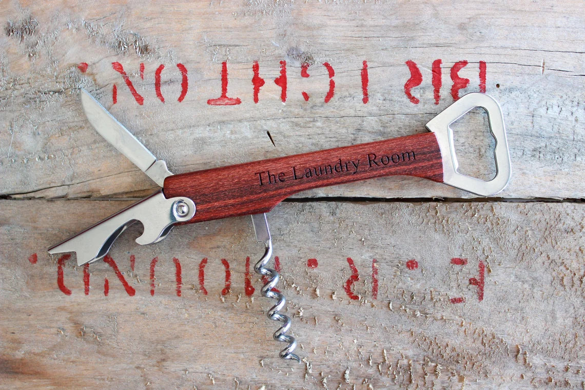 Wooden Bottle Opener & Tool