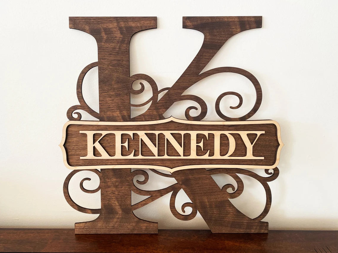 Initial Letter Home Sign 18x18 Inch