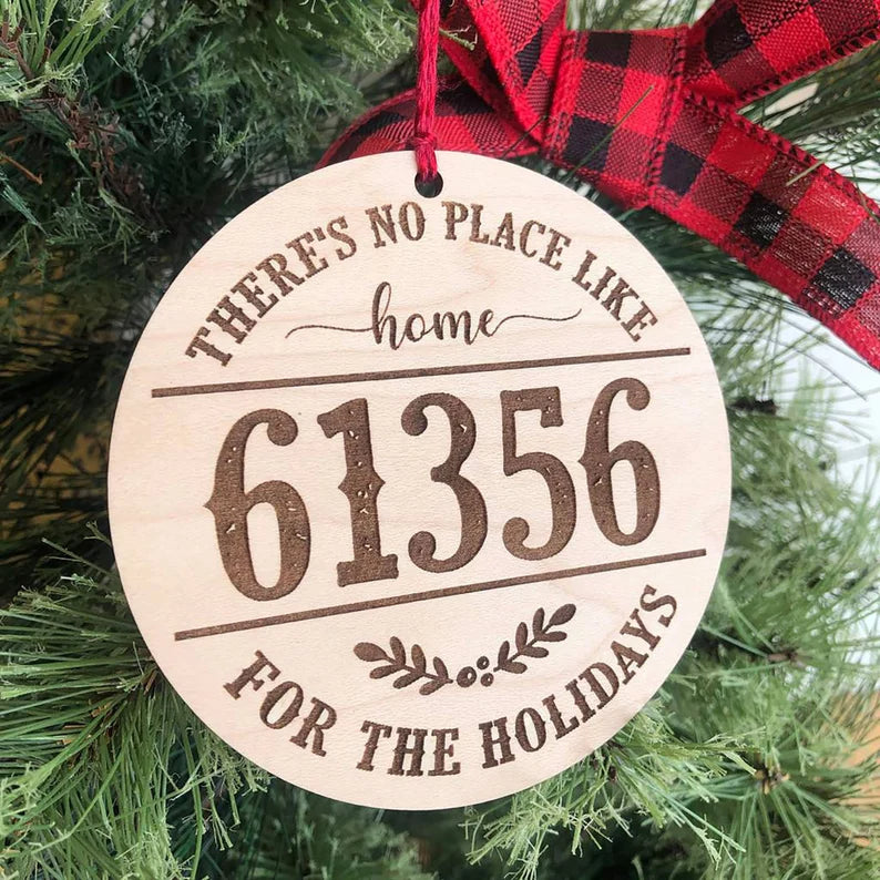 Zip Code themed Christmas Ornament