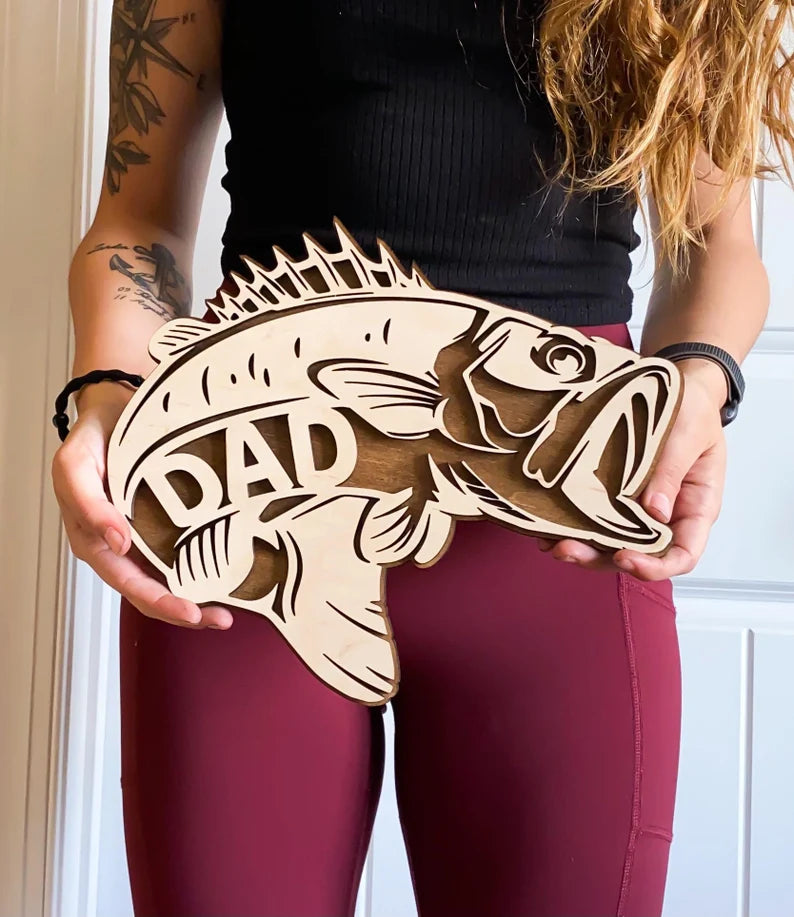 Bass Fishing Wooden Sign For Him