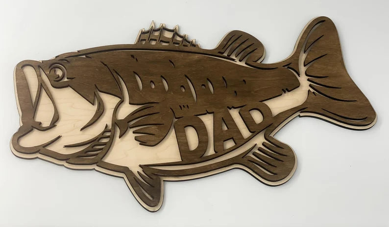 Bass Fishing Wooden Sign For Him