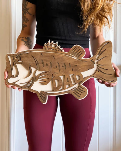 Bass Fishing Wooden Sign For Him